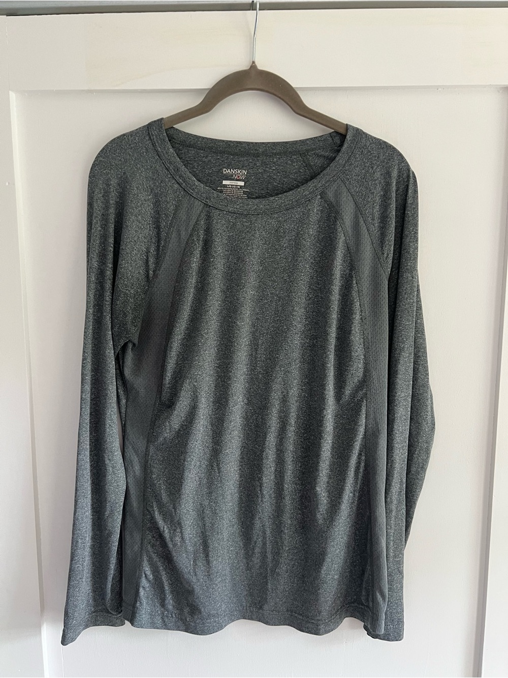 Danskin Charcoal Heather Fitted Long Sleeve Top
